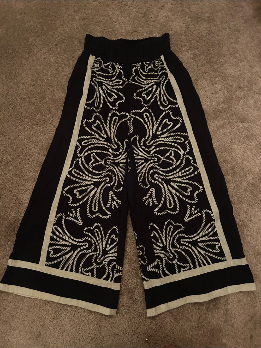 Anthropologie linen blend wide leg crop pants - Picture 3 of 7
